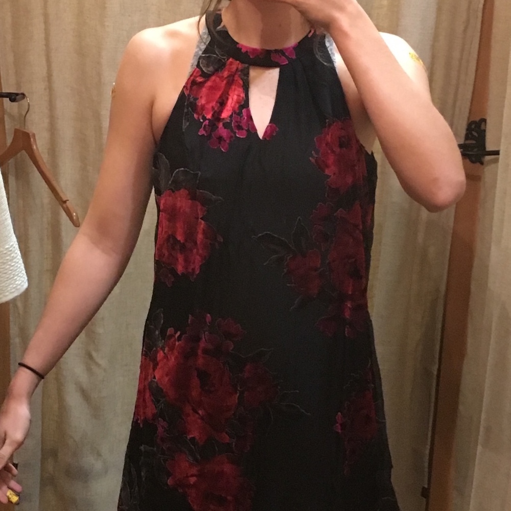 Francesca Black Dress with Flowers